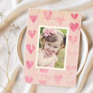 Festividades Cartão de saudação de foto de valentine com coraçã