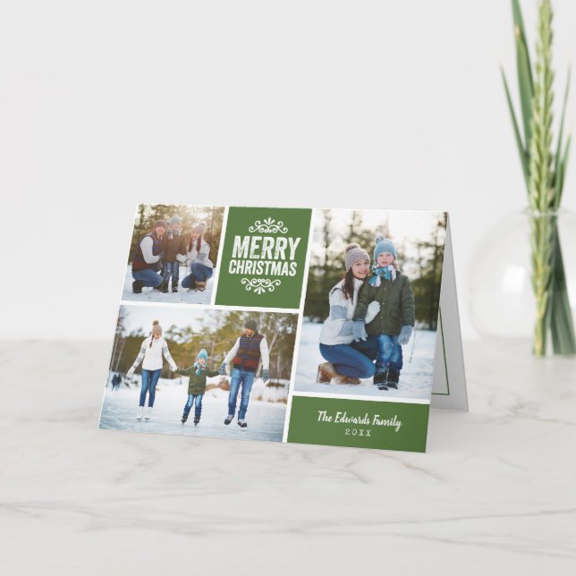 Festividades Cartão de Saudação de Foto Feliz Natal (Frente)