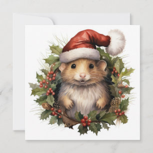 Festividades Cartão de Saudação de Hamster de Natal