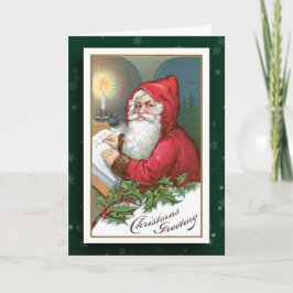 Festividades Cartão de Saudação de Imagem Vintage Santa Claus