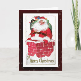 Festividades Cartão de Saudação de Imagem Vintage Santa Claus