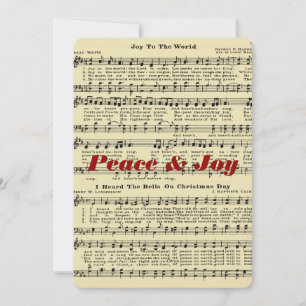 Festividades Cartão de Saudação de Música de Natal para Paz