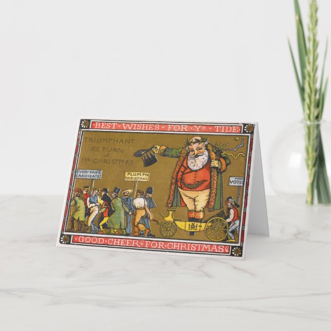Festividades Cartão de saudação de natais vintages (Frente)