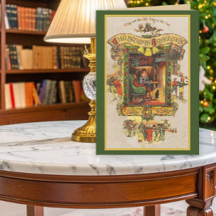 Festividades Cartão de saudação de natais vintages dobrado