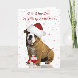 Festividades Cartão de Saudação de Natal Buldogue