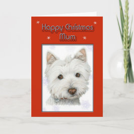 Festividades cartão de saudação de natal, com cachorro westie f