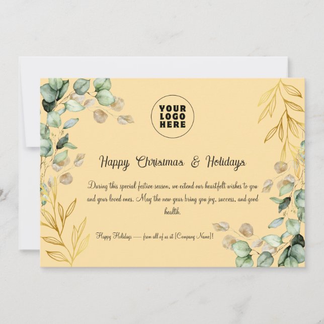 Festividades Cartão de Saudação de Natal Corporativo Personaliz (Frente)