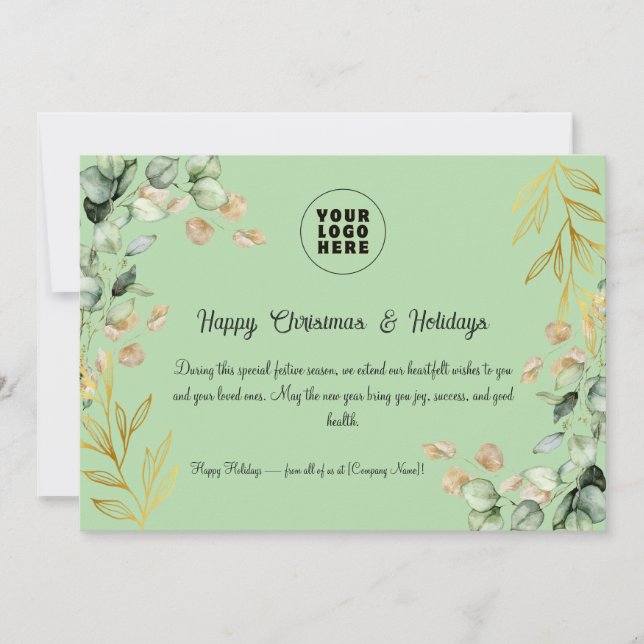 Festividades Cartão de Saudação de Natal Corporativo Personaliz (Frente)