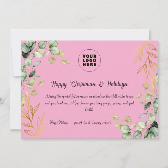 Festividades Cartão de Saudação de Natal Corporativo Personaliz (Frente)