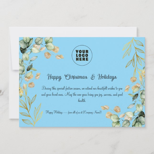 Festividades Cartão de Saudação de Natal Corporativo Personaliz (Frente)