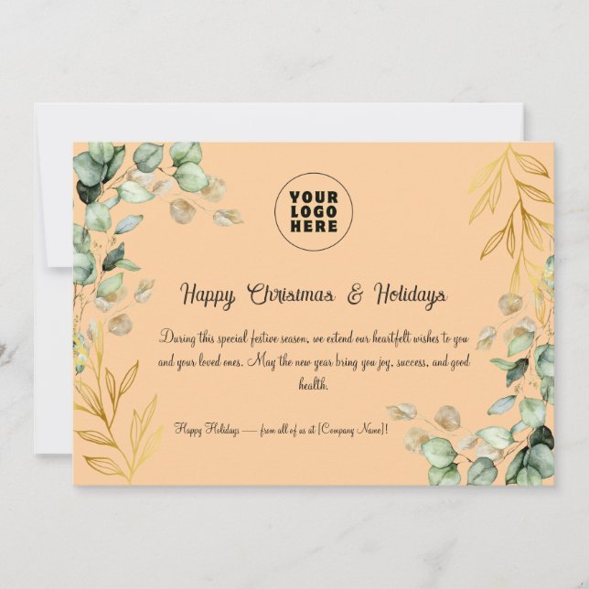 Festividades Cartão de Saudação de Natal Corporativo Personaliz (Frente)