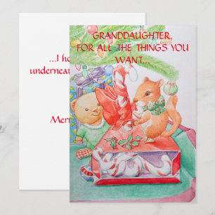Festividades Cartão de Saudação de Natal da neta