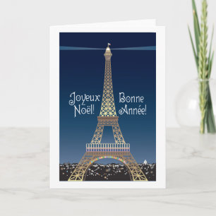 Festividades Cartão de Saudação de Natal da Torre Eiffel
