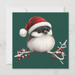 Festividades Cartão de Saudação de Natal de Chickadee