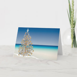Festividades Cartão de Saudação de Natal de Praia