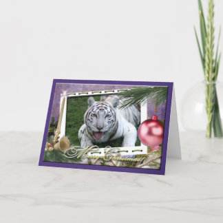 Festividades Cartão de Saudação de Natal do Tigre Branco