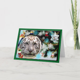 Festividades Cartão de Saudação de Natal do Tigre Branco