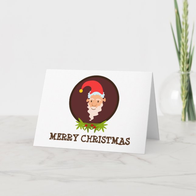 Festividades Cartão de Saudação de Natal Elf Retrato (Frente)