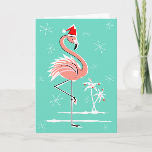 Festividades Cartão de saudação de Natal Feliz Flamingo