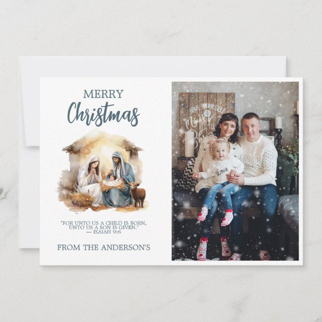 Festividades Cartão de Saudação de Natal Feriado - Natividade (Frente)