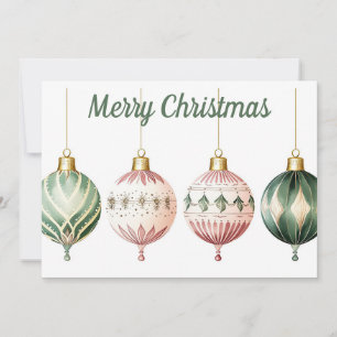 Festividades Cartão de Saudação de Natal Festivo Baubles