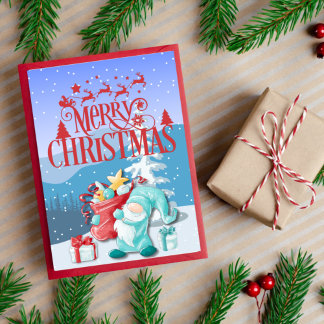 Festividades Cartão de Saudação de Natal Gnomo