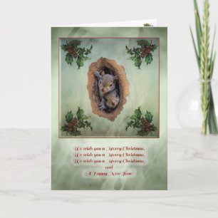 Festividades Cartão de Saudação de Natal para Baby Squirrels