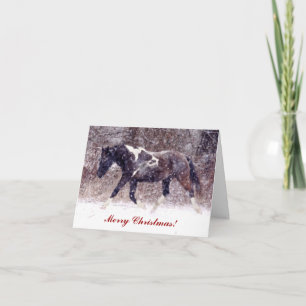 Festividades Cartão de Saudação de Natal para Horse de Winter B