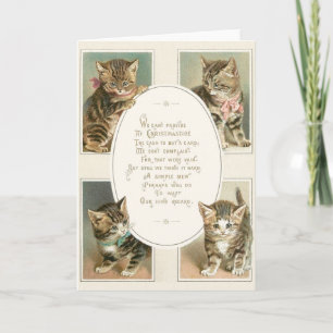 Festividades Cartão de Saudação de Natal para Kittens Vitoriano