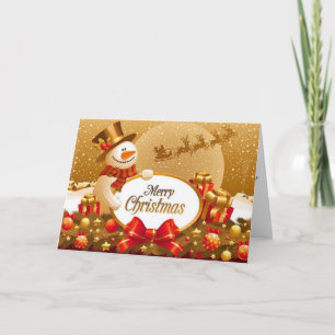 Festividades Cartão de Saudação de Natal para Neve Dourada