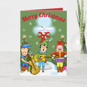 Festividades Cartão de Saudação de Natal para o Músico Elves