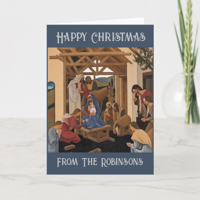 Festividades Cartão de Saudação de Natal Personalizado (Frente)