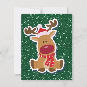 Festividades Cartão de Saudação de Natal Rudolph