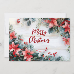 Festividades Cartão de Saudação de Natal Russo com Flores