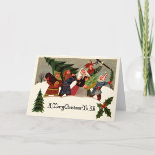 Festividades Cartão de Saudação de Natal vitoriano Design