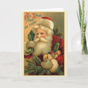 Festividades Cartão de Saudação de Natal Vitoriano Santa Claus