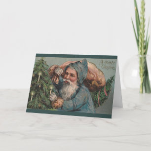 Festividades Cartão de Saudação de Natal Vitoriano Santa Claus
