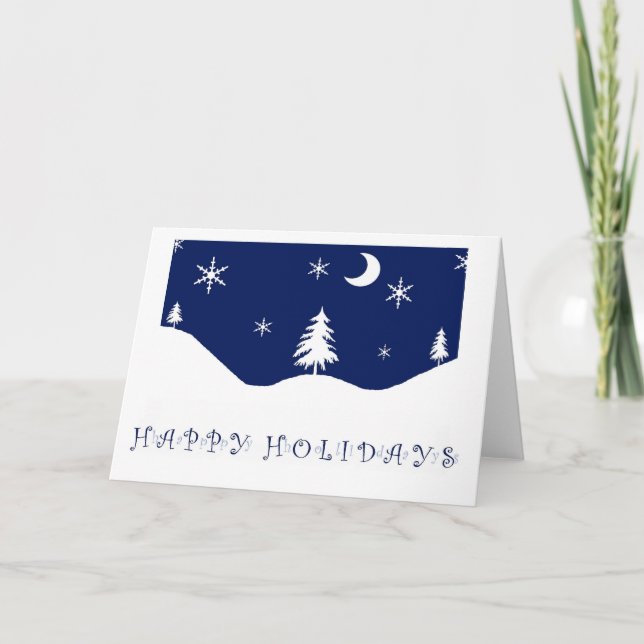 Festividades Cartão de saudação de Paisagem de Feriados Felizes (Frente)