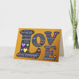 Festividades cartão de saudação de palavras de amor