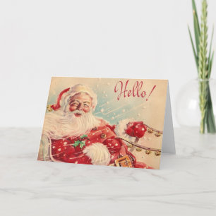 Festividades Cartão de Saudação de Papais noeis de Natal Retroa