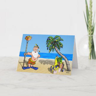 Festividades Cartão de Saudação de Papais noeis Tropicais