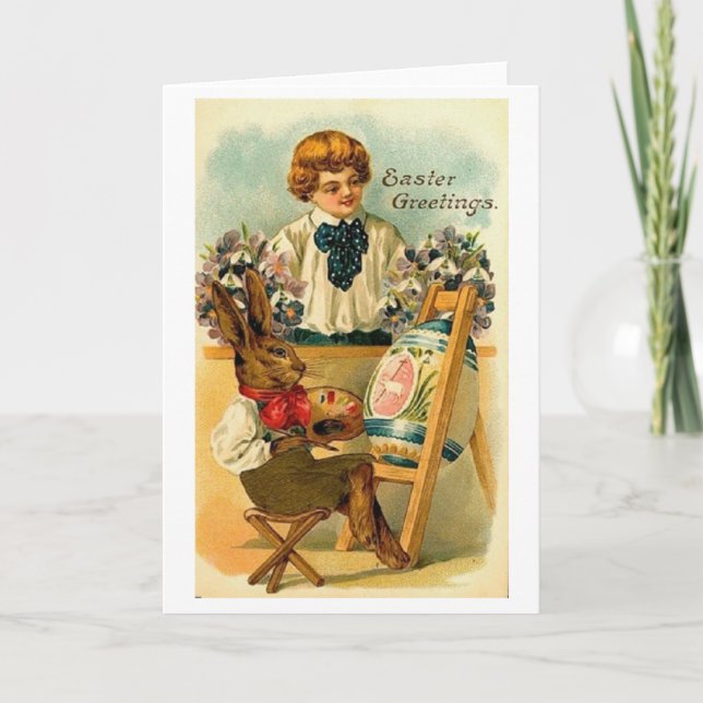 Festividades Cartão de Saudação de Páscoa do Artista Bunny (Frente)