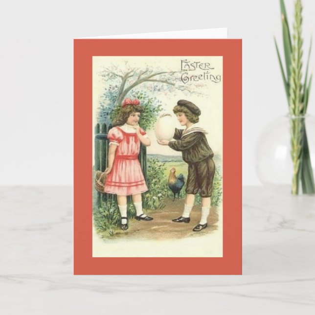 Festividades Cartão de Saudação de Páscoa Vitoriano (Frente)