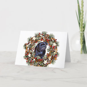 Festividades Cartão de saudação de Pug Natal