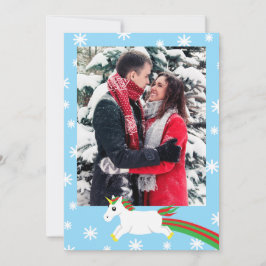 Festividades Cartão de Saudação de Quadro de Foto do Unicorn de