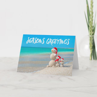 Festividades Cartão de Saudação de Snowman Sand Seasons Tropica