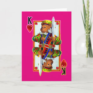 Festividades Cartão de Saudação de Teddy Bear King of Hearts