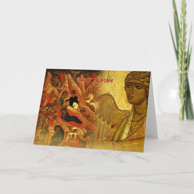 Festividades Cartão de Saudação do Angel Russo (Frente)