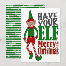 Festividades Cartão de Saudação do Garoto Elf de Natal