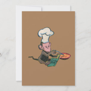 Festividades Cartão de Saudação do Macaco do Cozinhar Chef